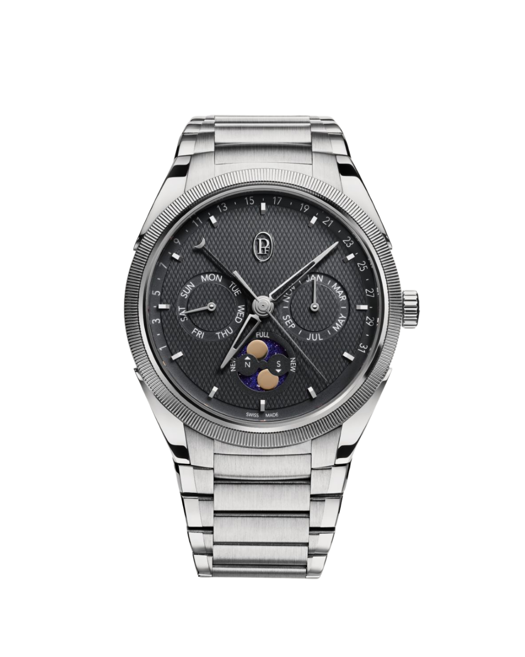 TONDA PF GREGORIAN ANNUAL CALENDAR STEEL PLATINUM WARM GREY