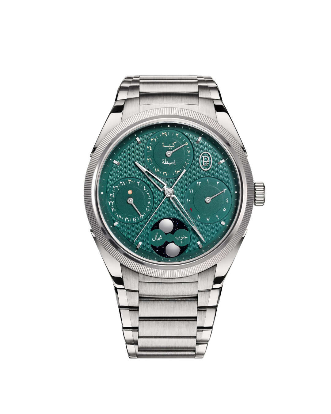 TONDA PF HIJRI PERPETUAL CALENDAR STEEL PLATINUM VIRIDIAN GREEN