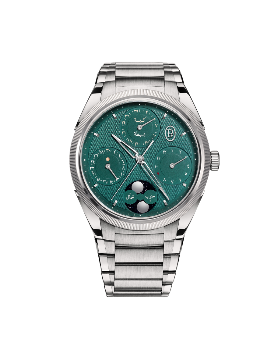 TONDA PF HIJRI PERPETUAL CALENDAR STEEL PLATINUM VIRIDIAN GREEN