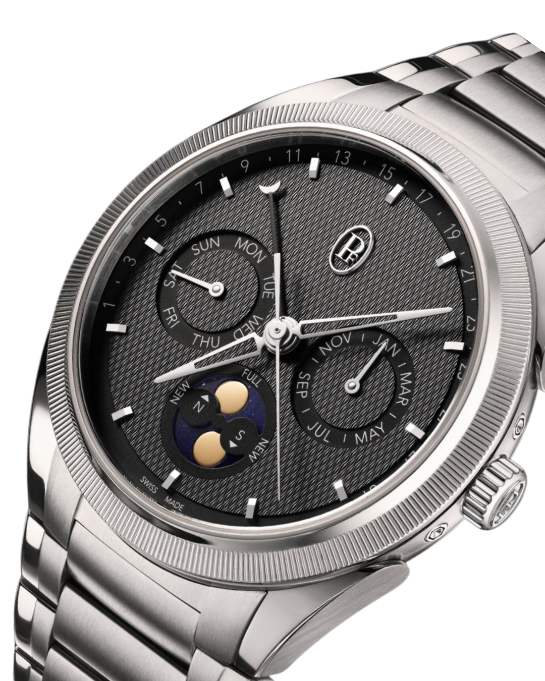 TONDA PF GREGORIAN ANNUAL CALENDAR STEEL PLATINUM WARM GREY
