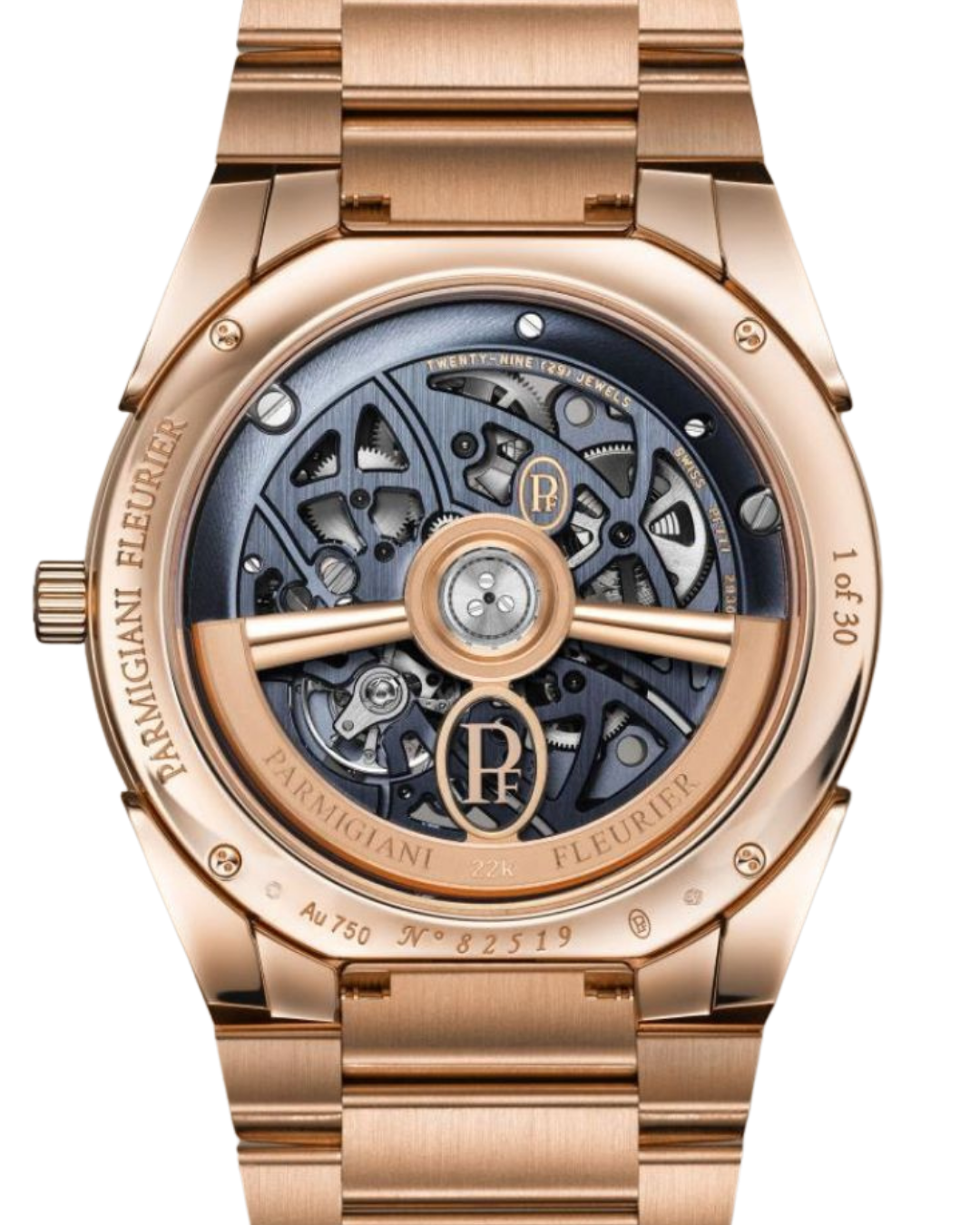 TONDA PF SKELETON ROSE GOLD MILANO BLUE